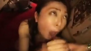 Voluptuous Oriental lady gets nailed deep and takes a mouth