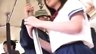 Beautiful Japanese schoolgirl with a heavenly ass gets used