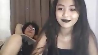 Fat old Filipino Abby and junior showing all on Cam 2
