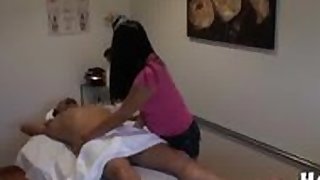 Asian masseuse feels up a guy