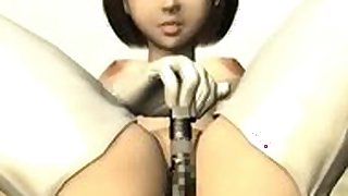 Animated babe masturbating with a didlo