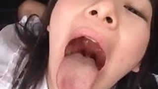 Japanese girl swallows cum and tastes own pussy juice