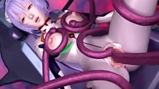 Animated babe drilled by tentacles