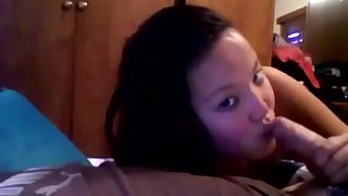 Amateur Asian is sucking dick very cute