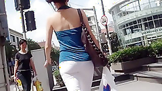 very nice ass girl walking down on the street
