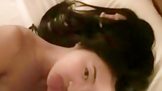 Skinny asian girl with small tits and hairy pussy oral, missionary, cowgirl and doggystyle sex in the bedroom.