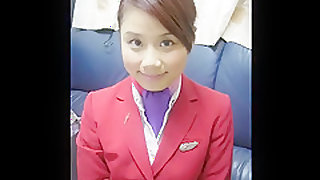 Hong Kong Airlines Lori face angel cabin attendant Joan of Dziga take bare oozed!