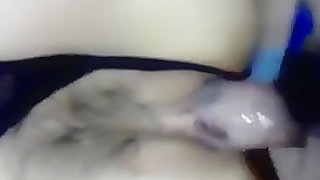 Asian girl spreads her hairy pussylips to get a cock inside and fucks her bf pov on the bed