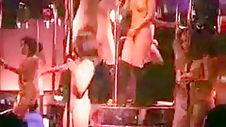 Pattaya asian girls poledancing naked in a bar