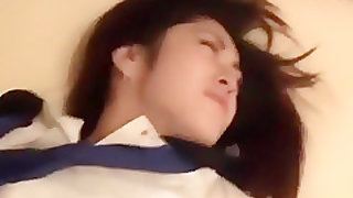 Shy japanese girl in girl outfit fucks after school