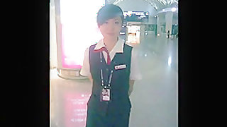China, Sichuan in some Chengdu Shuangliu Airport of zeppelins ground hostess of Dziga take exposed trickled!