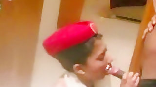 Emirates of Arab cabin attendant of oral-job episode trickled!