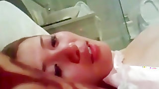 Asian girl cheats on her bf with her lover in a hotel