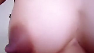My Japanese busty wife with pointy big nipples riding my penis