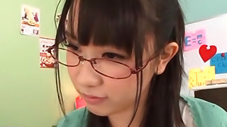Nice teen with glasses Uruha Mizuki foot licking and foot job
