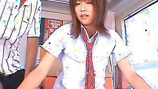 Saki Ninomiya is a nice Asian teen in her school uniform