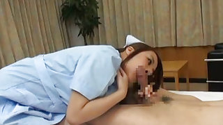 Busty nurse amazes with her warm mouth before a wild fuck