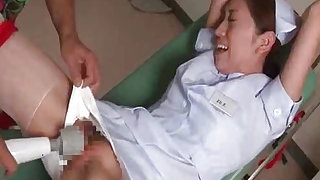 Crazy asian nurse in uniform gets her hole licked amazingly