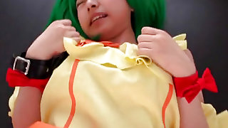 Japanese cosplay along beauty in need for cock and orgasm