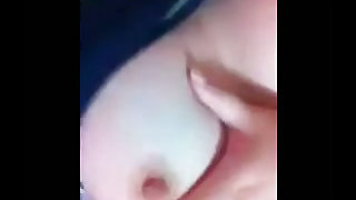 Adorable and straight lady is playing with her nipples