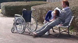 Outdoor sex with a guy in wheel chair